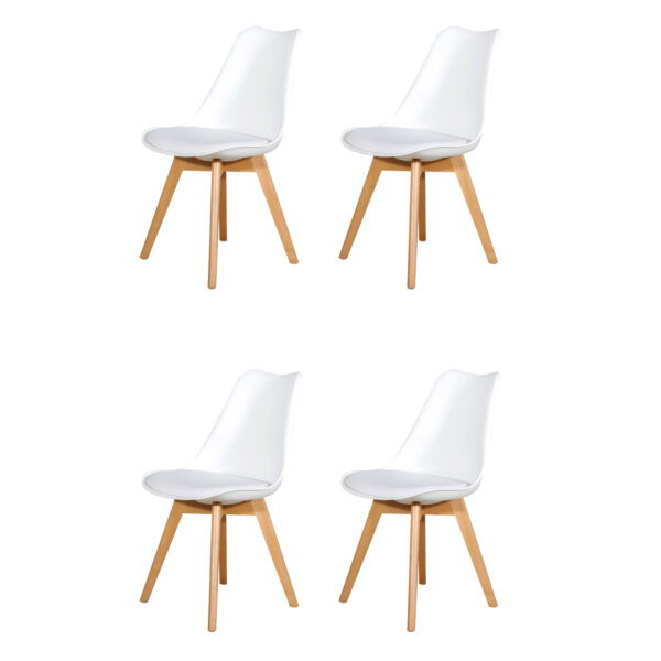 4 x Replica Eames Chairs Dining Office Cafe Lounge-Alala White