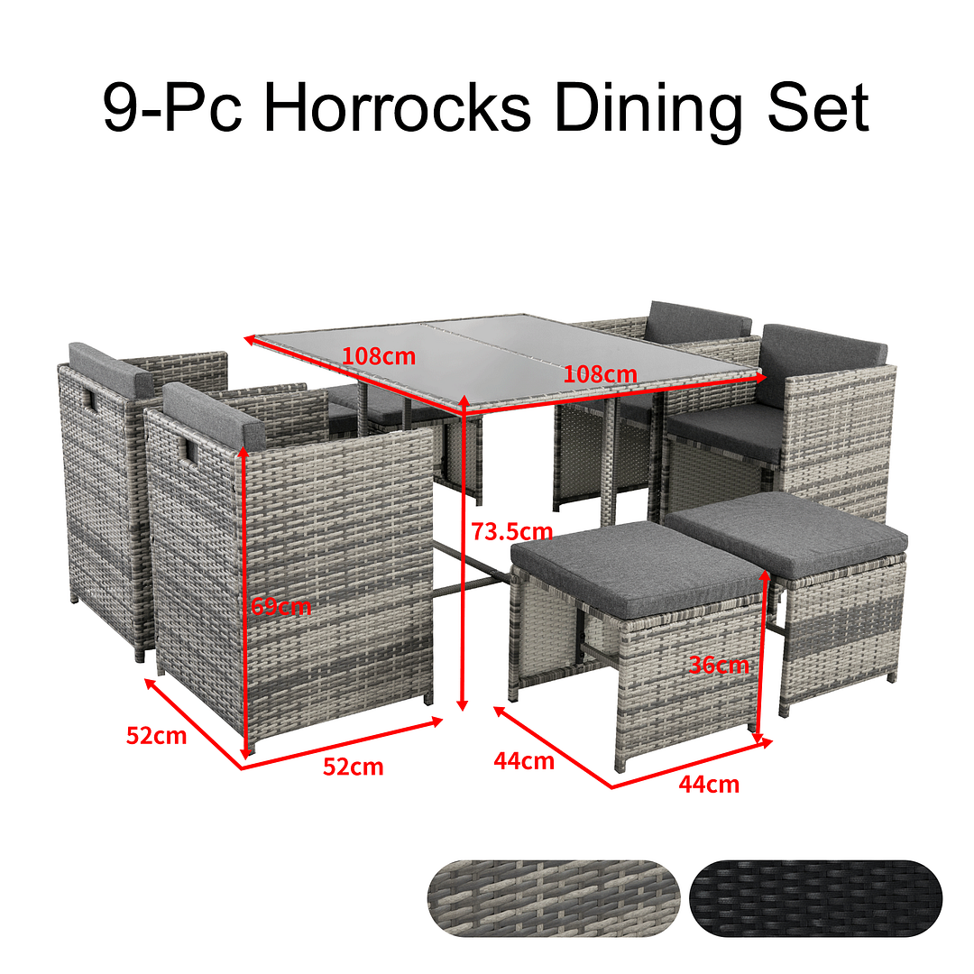 DREAMO Outdoor Dining Set Size