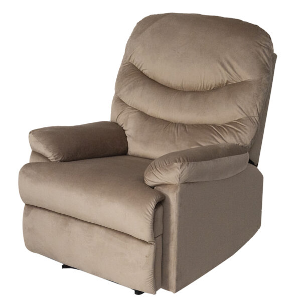 Wide Manual Single Recliner Sofa Chair Armchair for Living Room- Velvet Beige