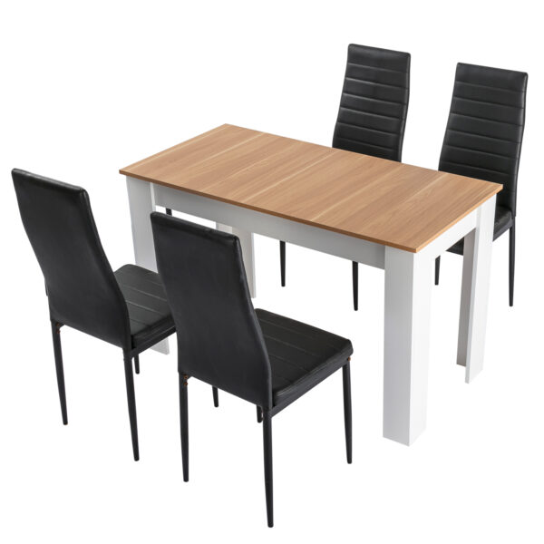 5PC Dining Table & Chair Set- Black