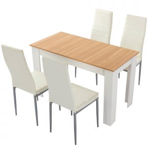 5PC Dining Table & Chair Set- White