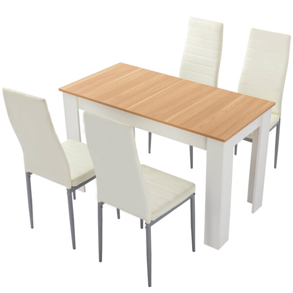 5PC Dining Table & Chair Set- White