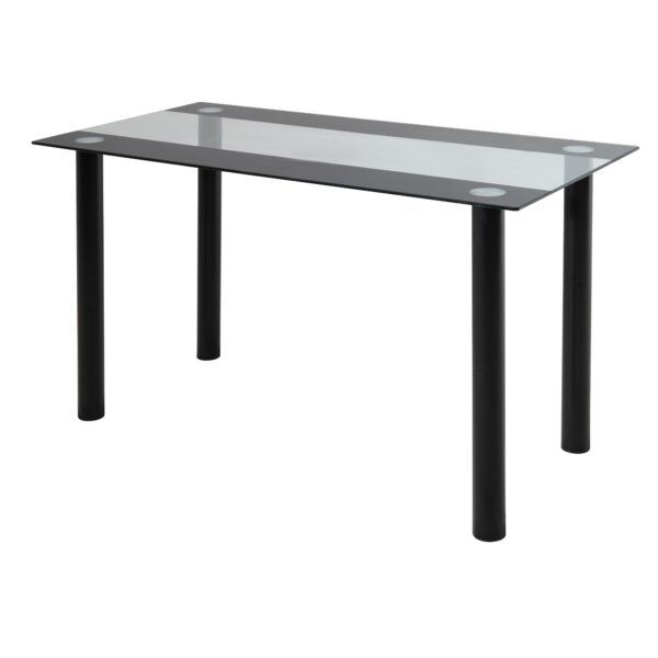 Glass Dining Table Dining Room Furniture 1.2M Mix Black