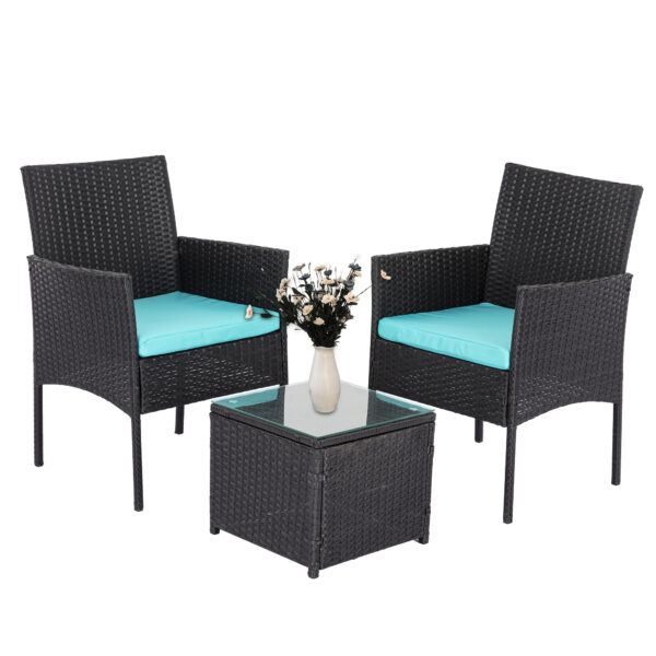 3PC Outdoor Table and Chairs Set - Green