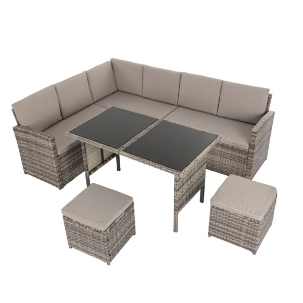 Outdoor Dining Lounge Set Garden Sofa Set-Light Grey