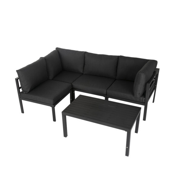 Outdoor Aluminium Lounge Sofa Set with Coffee Table 4 SeaterCharcoal