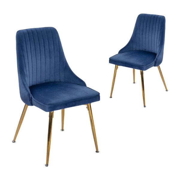 Velvet Dining Chair Accent Chair Set of 2 Blue